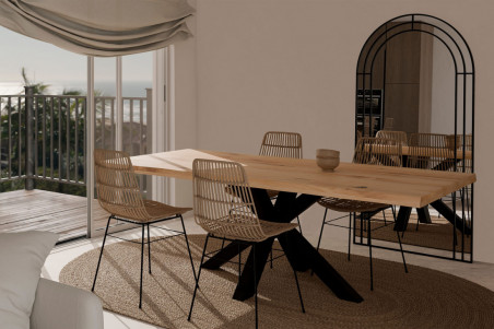 SILLA LIONA NATURAL/NEGRO