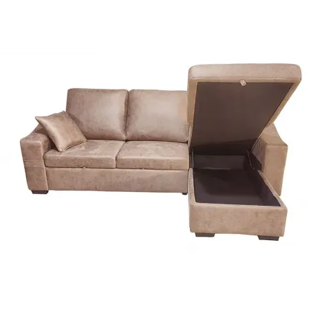 SHAISELONGUE CAMA C/ARCÓN TAP. NOLIA COREA YAGO PIEDRA Y CEMENTO