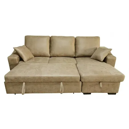 SHAISELONGUE CAMA C/ARCÓN TAP. NOLIA COREA YAGO PIEDRA Y CEMENTO