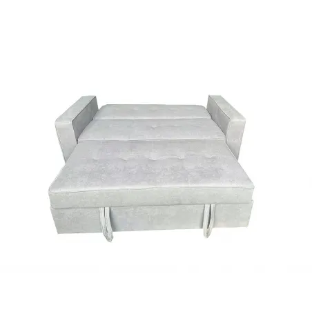 SOFA CAMA CON BRAZOS GRIS CLARO MOD ROL