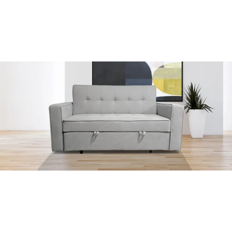 Sofá cama con brazos mod. Rol gris claro