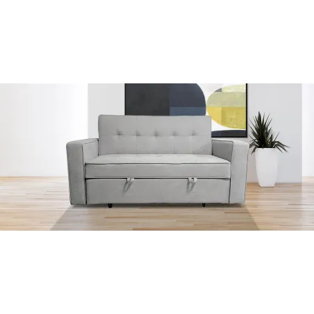 SOFA CAMA CON BRAZOS GRIS CLARO MOD ROL