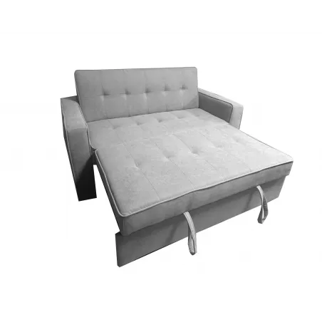 SOFA CAMA CON BRAZOS GRIS CLARO MOD ROL