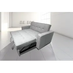 SOFA CAMA CON BRAZOS GRIS CLARO MOD ROL