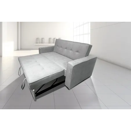 SOFA CAMA CON BRAZOS GRIS CLARO MOD ROL