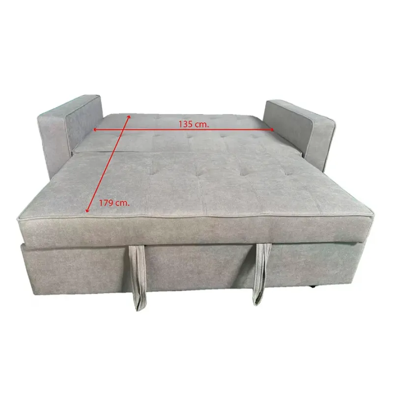 Sofá cama con brazos mod. Rol gris claro