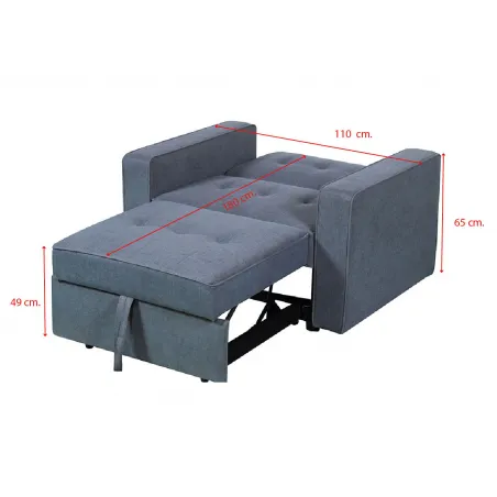 SILLÓN CAMA 1 PLAZA MOD IZAN GRIS O BEIGE