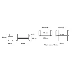 SOFA CAMA C/BRAZOS IZAN BEIGE O GRIS 2