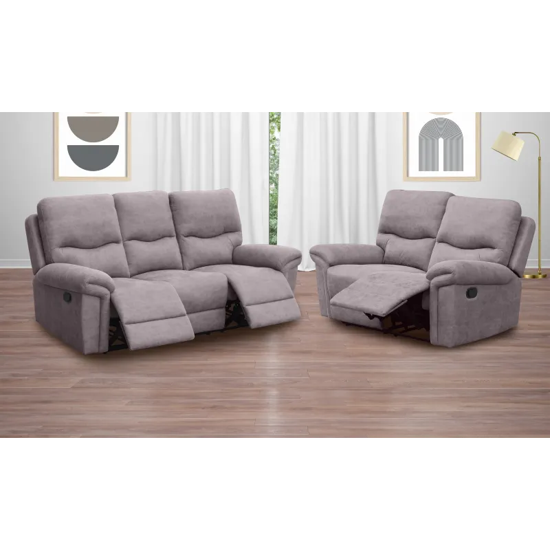 ÚLTIMAS UNIDADES!!! SOFA 3P RELAX AMERICA CEMENTO Y PIEDRA