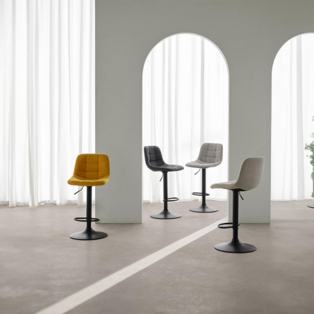 TABURETE ASHA GRIS CLARO