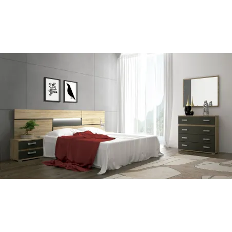 CABECERO CON LEDS 260 CM. PRIEGO CAM-GR            CAMBRIA-G