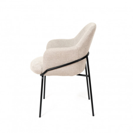 SILLA ABIGAIL BEIGE PATA NEGRA