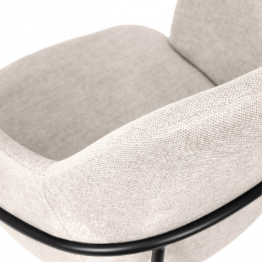 SILLA ABIGAIL BEIGE PATA NEGRA