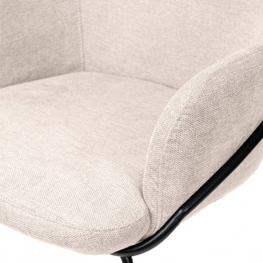 SILLA ABIGAIL BEIGE PATA NEGRA