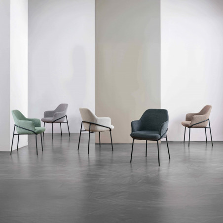 SILLA ABIGAIL BEIGE PATA NEGRA