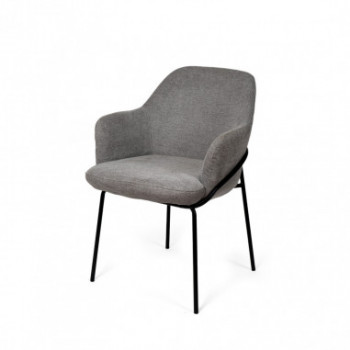 SILLA ABIGAIL GRIS OSCURO PATA NEGRA