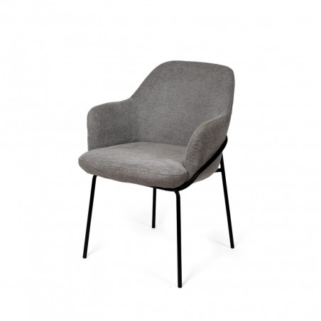 SILLA ABIGAIL GRIS OSCURO PATA NEGRA