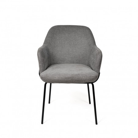 SILLA ABIGAIL GRIS OSCURO PATA NEGRA