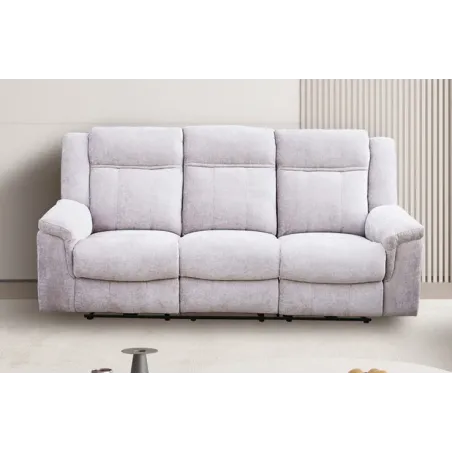 SOFA 3P RELAX ELÉCTRICO TAP. BEIGE O GRIS MOD TROYA | Oferta