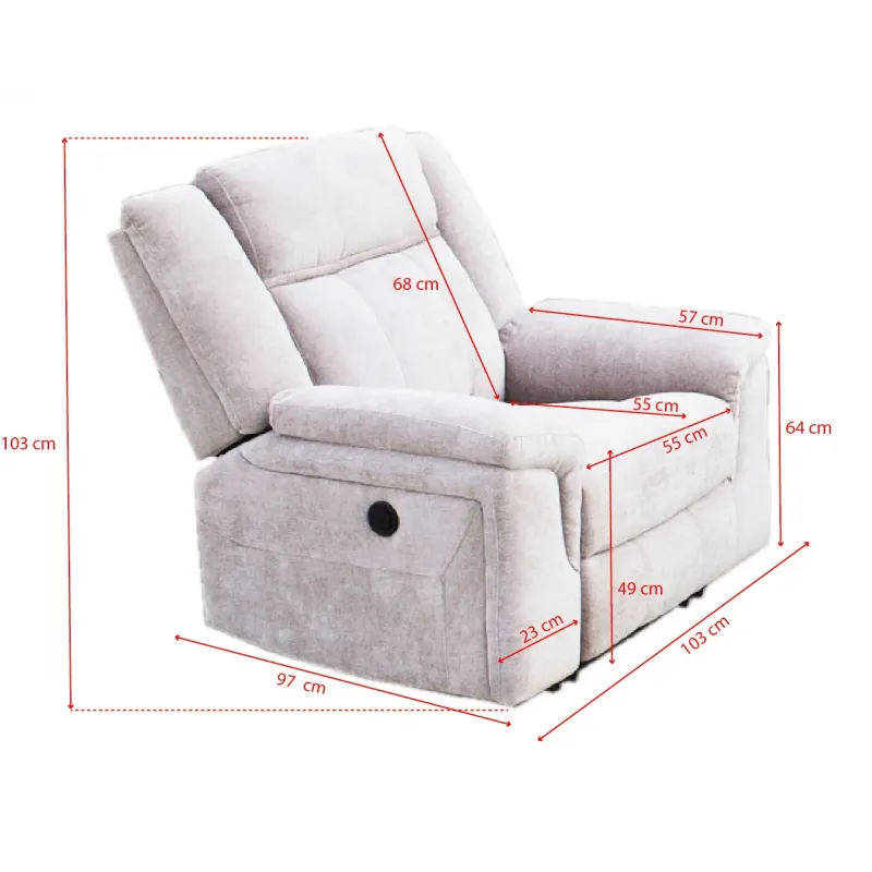 SOFA 1P RELAX ELÉCTRICO MOD TROYA | Oferta