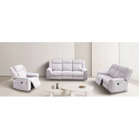 SOFA 1P RELAX ELÉCTRICO TAP. BEIGE O GRIS MOD TROYA | Oferta