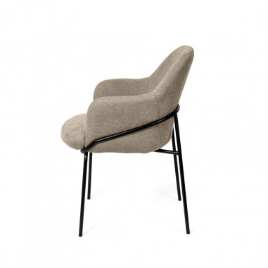 SILLA ABIGAIL TAUPE PATA NEGRA