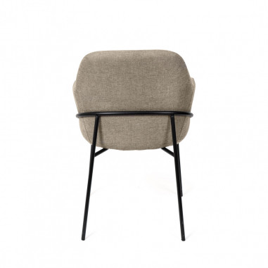 SILLA ABIGAIL TAUPE PATA NEGRA