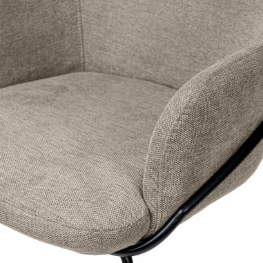 SILLA ABIGAIL TAUPE PATA NEGRA