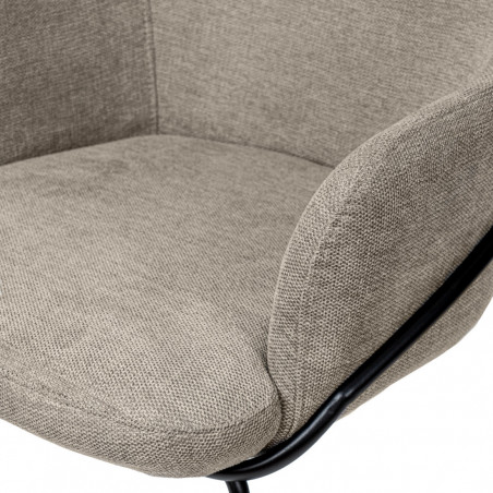 SILLA ABIGAIL TAUPE PATA NEGRA