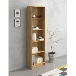 ESTANTERIA 5H MOD. AURA BEIGE O ROBLE MAUVELLA O BLANCO