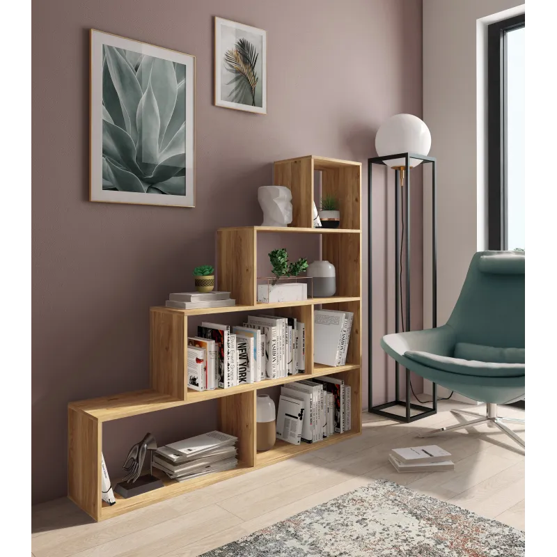 ESTANTERIA ESCALERA MOD. AURA BEIGE O ROBLE MAUVELLA