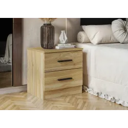 MESITA DE NOCHE 2C MOD. AURA BEIGE O ROBLE MAUVELLA O BLANCO