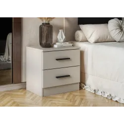 MESITA DE NOCHE 2C MOD. AURA BEIGE O ROBLE MAUVELLA O BLANCO 2