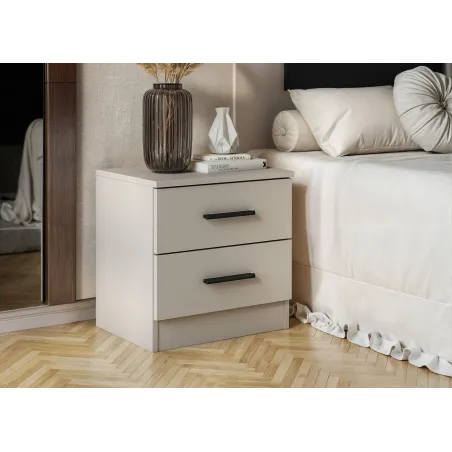 MESITA DE NOCHE 2C MOD. AURA BEIGE O ROBLE MAUVELLA O BLANCO