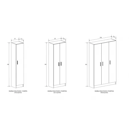MUEBLE MULTIUSOS 1P MOD. AURA BEIGE O ROBLE MAUVELLA