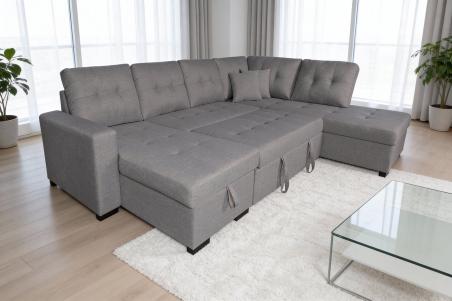Rinconera chaiselongue cama Aitana con arcón gris