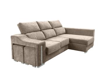 Chaiselongue Lucas con arcón y asientos extraíbles beige o gris 2