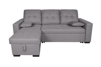 Chaiselongue cama Salem con arcón gris