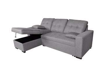 Chaiselongue cama Salem con arcón gris