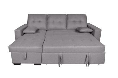 Chaiselongue cama Salem con arcón gris