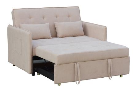 Sofá Cama de Arrastre BILBAO de 2 Plazas Tapizado beige o marengo