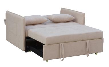 Sofá Cama de Arrastre BILBAO de 2 Plazas Tapizado beige o marengo