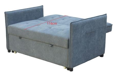 Sofá Cama de Arrastre BILBAO de 2 Plazas Tapizado beige o marengo