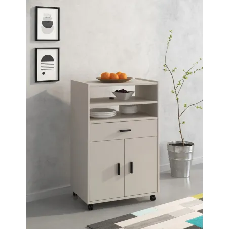 MUEBLE COCINA 2P1C2H RUEDAS MOD. AURA BEIGE O MAUVELLA