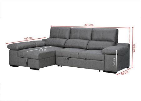 Shaiselongue cama Huesca Cemento y Piedra