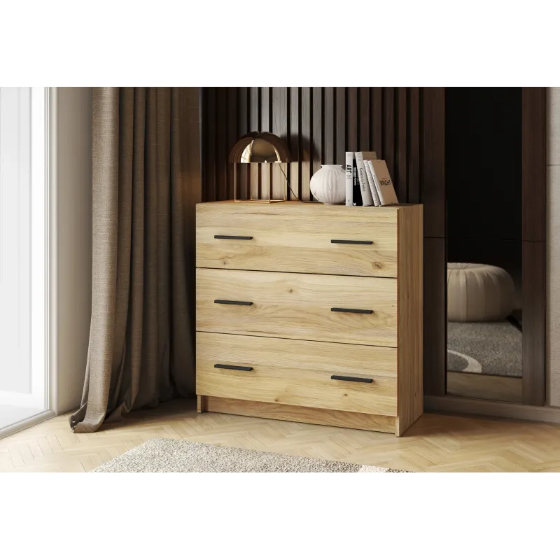 COMODA 3C MOD.AURA MV BEIGE O ROBLE MAUVELLA O BLANCO