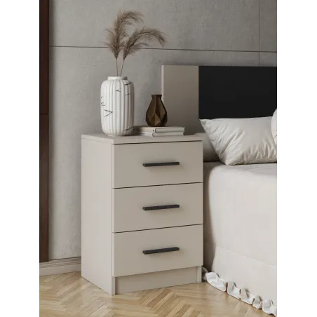 MESITA DE NOCHE 3C MOD. AURA BEIGE O ROBLE MAUVELLA O BLANCO