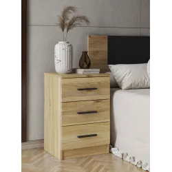 MESITA DE NOCHE 3C MOD. AURA BEIGE O ROBLE MAUVELLA O BLANCO 2