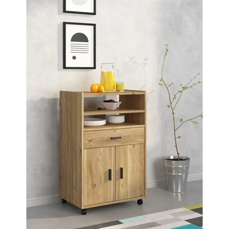 MUEBLE COCINA 2P1C2H RUEDAS MOD. AURA BEIGE O MAUVELLA