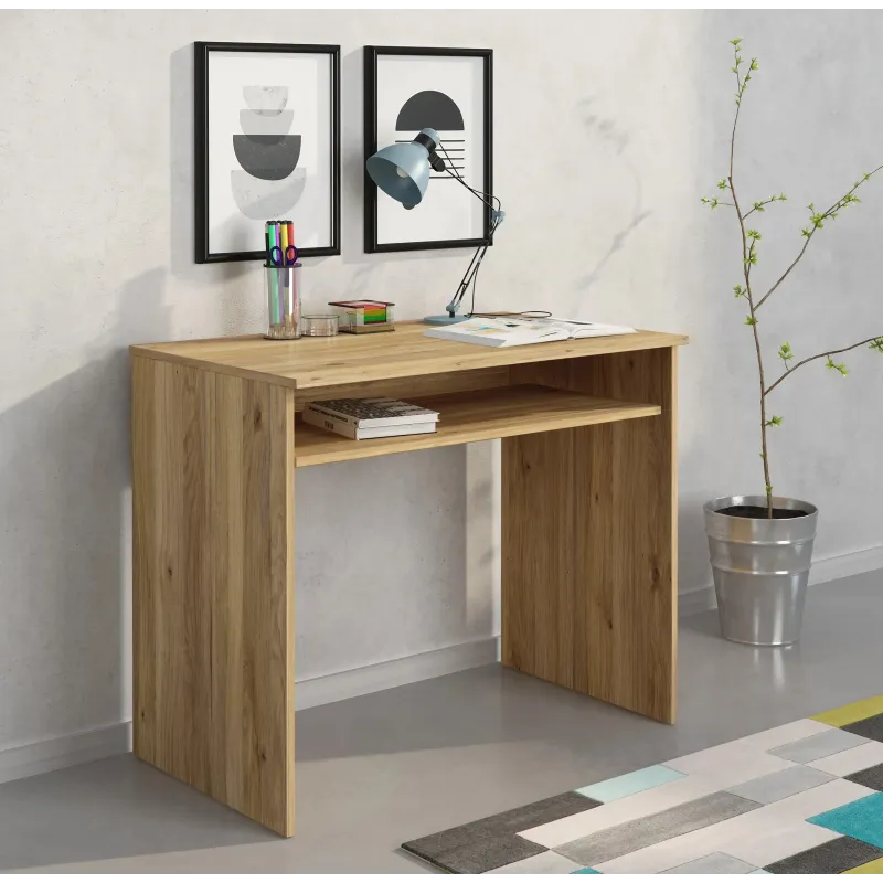 MESA ESTUDIO CON BANDEJA MOD AURA GRIS O MAUVELLA